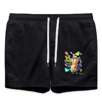 Peanut Peanuts Spring Summer Nut Peanuts - Swim Trunks - black - Front - AI Model Male 185 light (185cm)