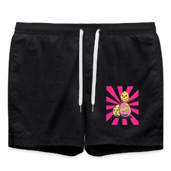 Retro Easter Easter Eggs Chick Kids Child - Swim Trunks - black - Front - AI Model Male 185 light (185cm)