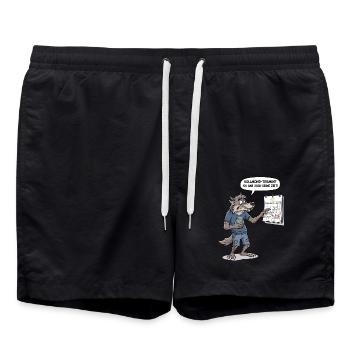 Vollmond-Termin? Ich hab doch keine Zeit ! - Badeshorts - Schwarz - Vorne - AI Model Male 185 light (185cm)