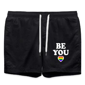 Be you - Badeshorts - Schwarz - Vorne - AI Model Male 185 light (185cm)