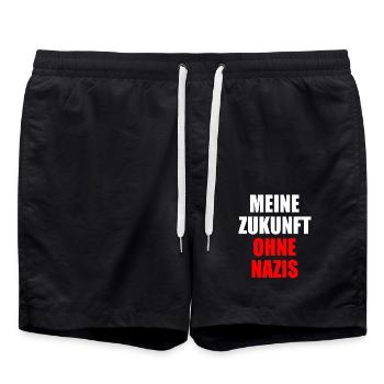 Meine zukunft ohne nazis - Badeshorts - Schwarz - Vorne - AI Model Male 185 light (185cm)