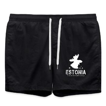 Estonie Estonien Estonien - Short de bain - noir - Devant - AI Model Male 185 light (185cm)