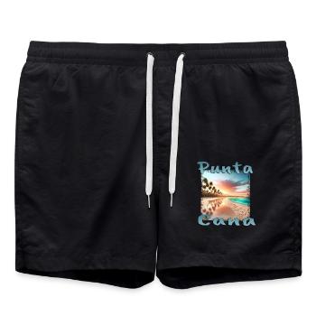 Punta Cana Dream Beach at Sunset - Swim Trunks - black - Front - AI Model Male 185 light (185cm)