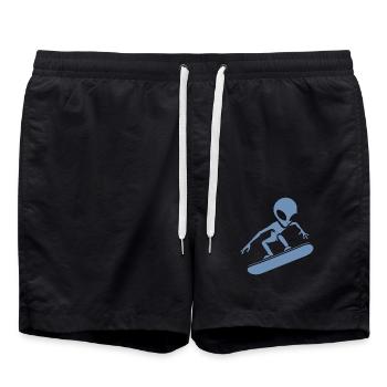 Design minimaliste : Alien Snowboarder - Short de bain - noir - Devant - AI Model Male 185 light (185cm)