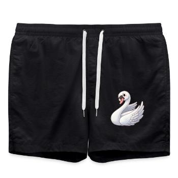White swan as a heavenly angel - Swim Trunks - black - Front - AI Model Male 185 light (185cm)