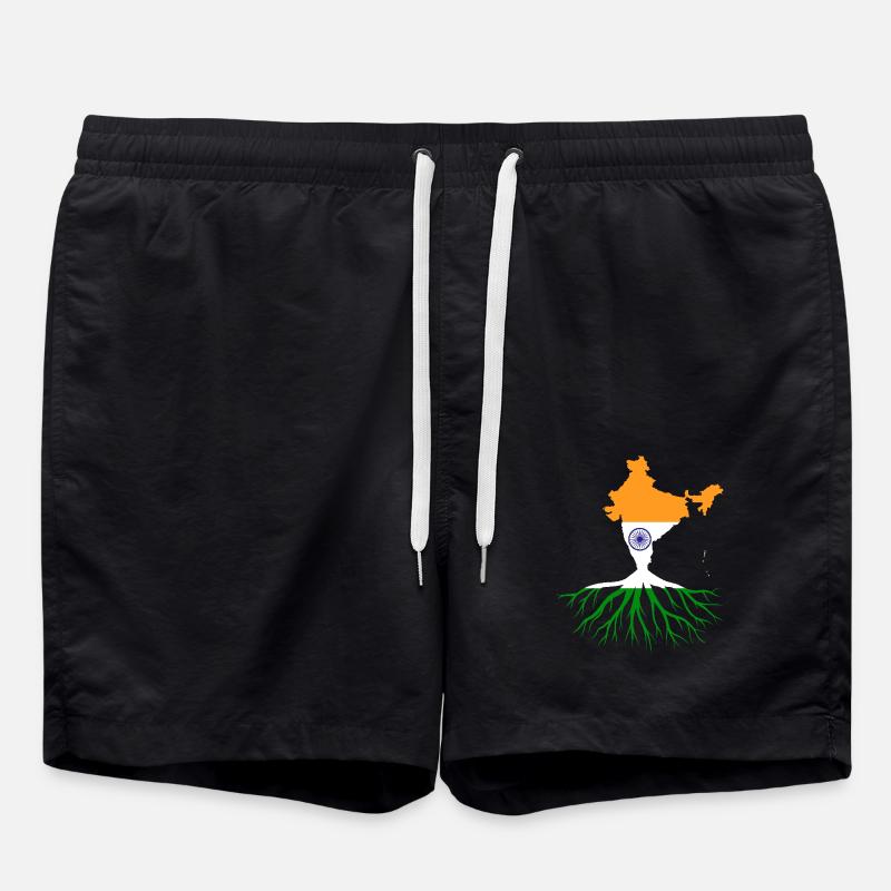 Racines Indiennes Drapeau Indien - Short de bain - noir