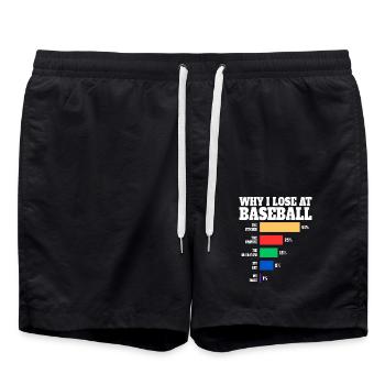 Baseballspieler Humor Baseball - Badeshorts - Schwarz - Vorne - AI Model Male 185 light (185cm)