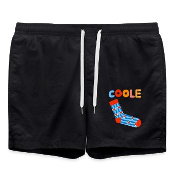 Chaussette cool - design motivant amusant - Short de bain - noir - Devant - AI Model Male 185 light (185cm)