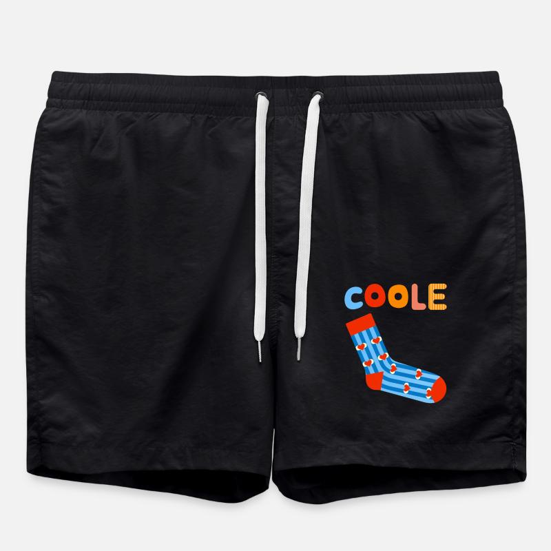 Cool sock - fun motivational design - Swim Trunks - black