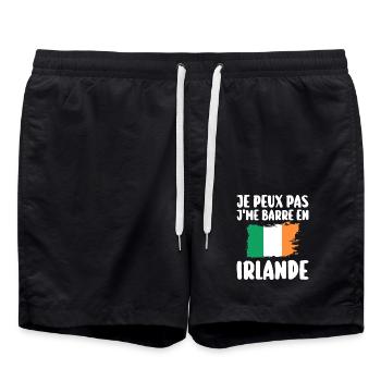 J'Peux Pas J'Me Barre En Irlande Voyage - Short de bain - noir - Devant - AI Model Male 185 light (185cm)