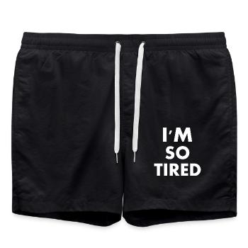 I'm so tired - Swim Trunks - black - Front - AI Model Male 185 light (185cm)