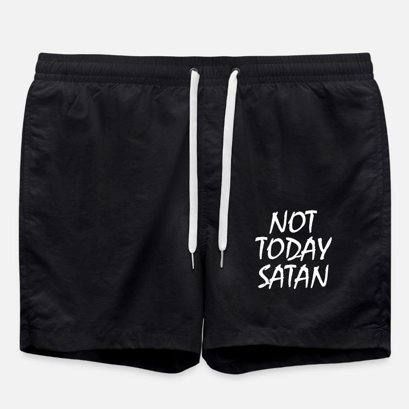 Not today satan - Short de bain - noir