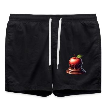 Conception fondante Fusion de pommes au chocolat - Short de bain - noir - Devant - AI Model Male 185 light (185cm)