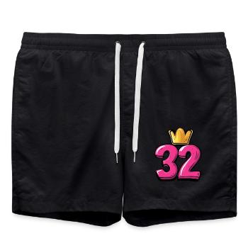 32 Number Krone - Swim Trunks - black - Front - AI Model Male 185 light (185cm)