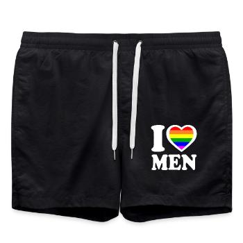 I love men - Short de bain - noir - Devant - AI Model Male 185 light (185cm)