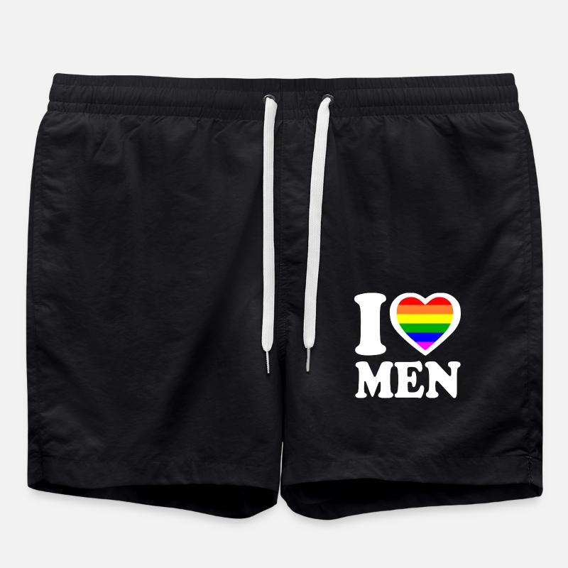 I love men - Badeshorts - Schwarz