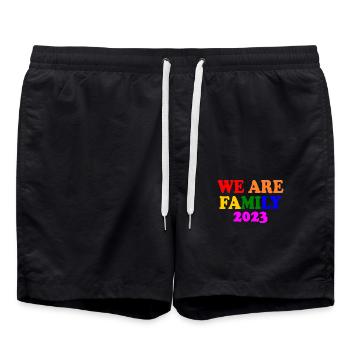 We are family 2023 - Short de bain - noir - Devant - AI Model Male 185 light (185cm)