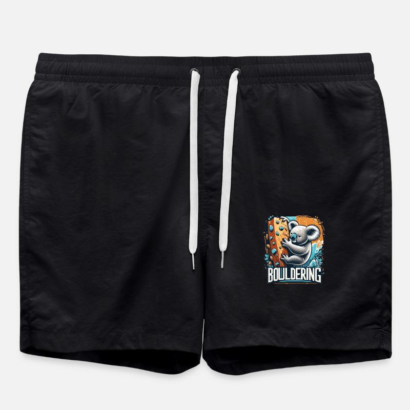 Bouldern Koala Geschenk - Badeshorts - Schwarz