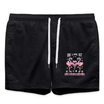 Drunken flamingos - Swim Trunks - black - Front - AI Model Male 185 light (185cm)
