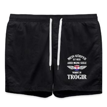 Trogir Sehnsucht – Historisches Juwel an der Adria - Badeshorts - Schwarz - Vorne - AI Model Male 185 light (185cm)