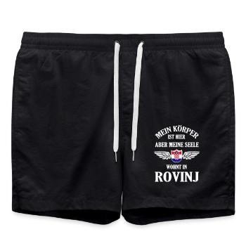 Rovinj Sehnsucht – Mediterranes Paradies in Istrie - Badeshorts - Schwarz - Vorne - AI Model Male 185 light (185cm)