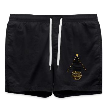 logo sapin sapin sapin sapin étoilé heureux - Short de bain - noir - Devant - AI Model Male 185 light (185cm)