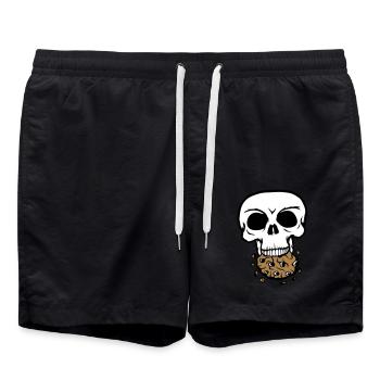 schaedel tot tod sterben kopf knochen skelett tote - Badeshorts - Schwarz - Vorne - AI Model Male 185 light (185cm)
