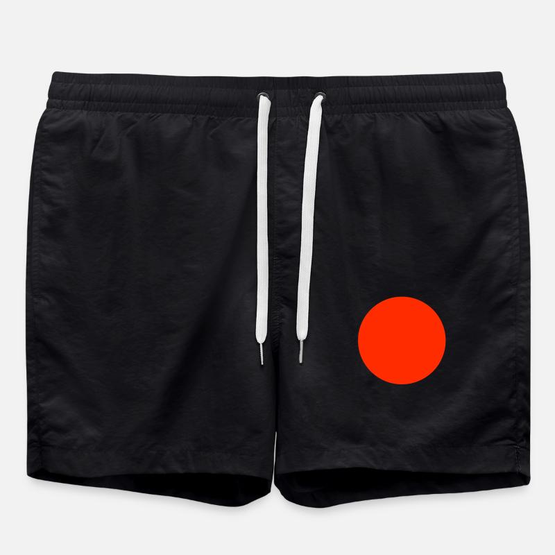 gros point rouge - Short de bain - noir
