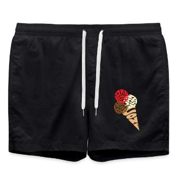 Ice cream, ice cream, ice cream - Swim Trunks - black - Front - AI Model Male 185 light (185cm)