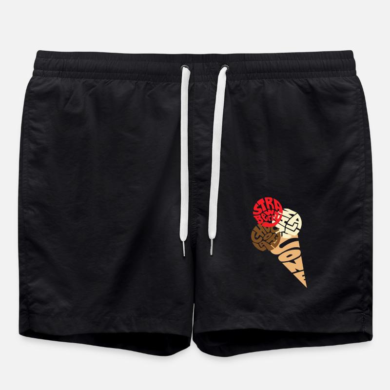 Eiscreme ,Eiskrem, Eis - Badeshorts - Schwarz