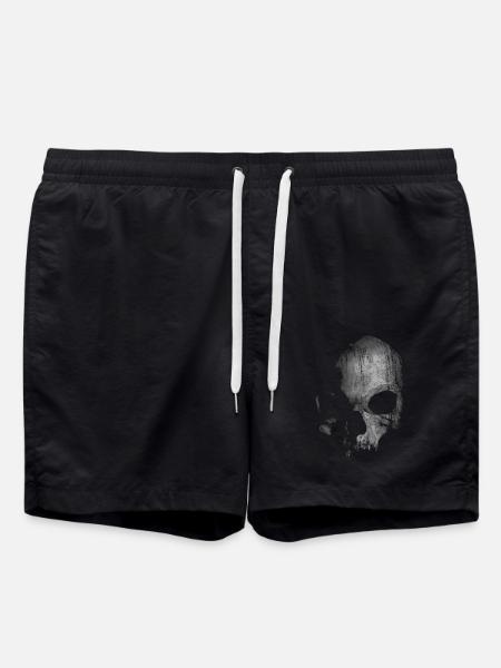 skull - Swim Trunks - black