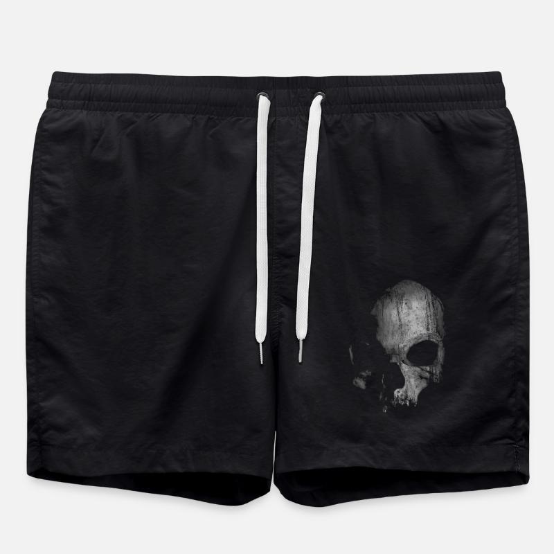 skull - Swim Trunks - black