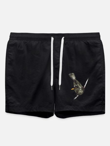 Aquarelle de merle - Short de bain - noir