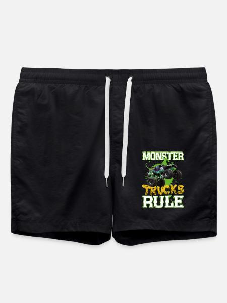 Monster trucks rule - Swim Trunks - black