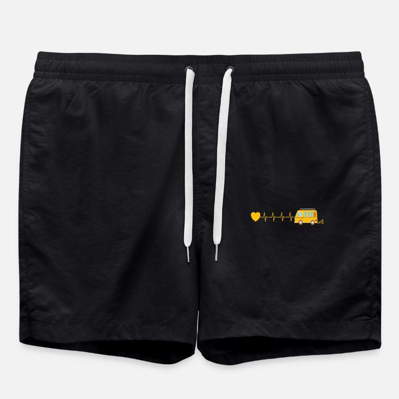 Camper Van Heartbeat - Swim Trunks - black
