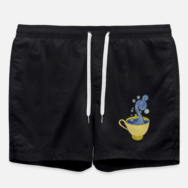 Starry Coffee, Starry Night - Vincent - Badeshorts - Schwarz
