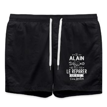 Si Alain ne peut pas le réparer on est foutus - Short de bain - noir - Devant - AI Model Male 185 light (185cm)