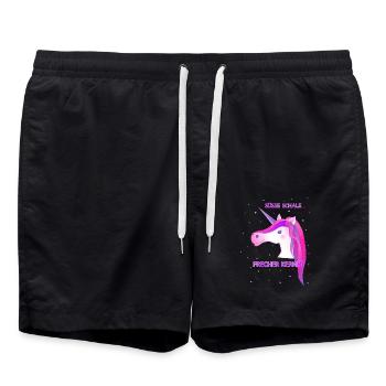 Einhorn freches Einhorn pinkes Einhorn frech Pony - Badeshorts - Schwarz - Vorne - AI Model Male 185 light (185cm)