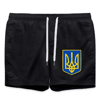 Ukraine - Badeshorts - Schwarz - Vorne - AI Model Male 185 light (185cm)