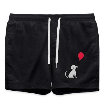 Balloon dog cool sitting - Swim Trunks - black - Front - AI Model Male 185 light (185cm)