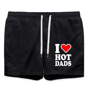 I love hot dads - Short de bain - noir - Devant - AI Model Male 185 light (185cm)