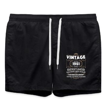 Cadeau D'anniversaire Vintage 1951 Édition Limitée - Short de bain - noir - Devant - AI Model Male 185 light (185cm)