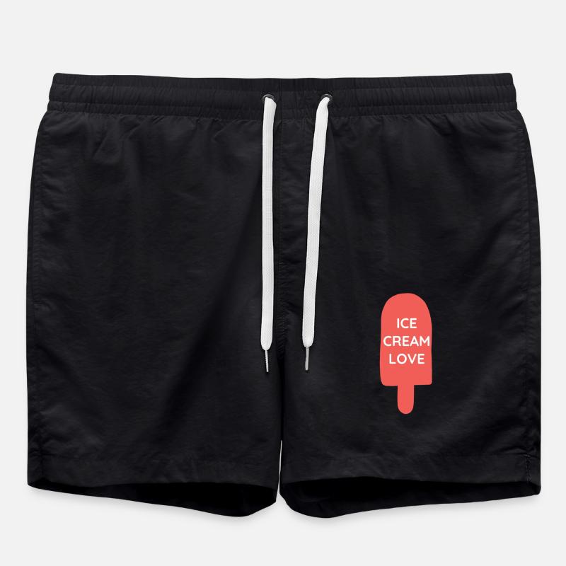 Eisliebe Eiscreme Liebe Eis - Badeshorts - Schwarz