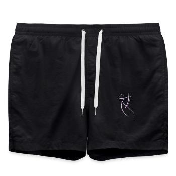 Violet R; La meilleure idée cadeau en coton biologique - Short de bain - noir - Devant - AI Model Male 185 light (185cm)