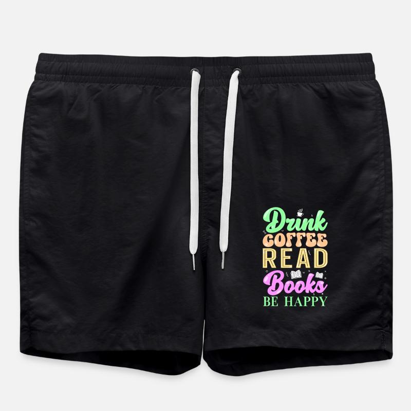 Read coffee books - Swim Trunks - black