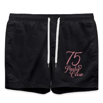 75 Party Crew 75th Birthday Party 75 ans - Short de bain - noir - Devant - AI Model Male 185 light (185cm)