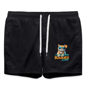Summer cat - Swim Trunks - black - Front - AI Model Male 185 light (185cm)