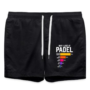 Comment se fait-il que je perde en Padel - Paddle Tennis Funny - Short de bain - noir - Devant - AI Model Male 185 light (185cm)