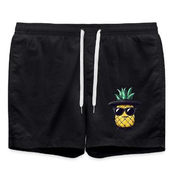 Coole Gangster-Ananas mit Sonnenbrille - Badeshorts - Schwarz - Vorne - AI Model Male 185 light (185cm)