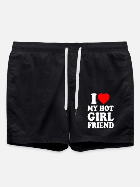 i love my hot girlfriend - Badeshorts - sort
